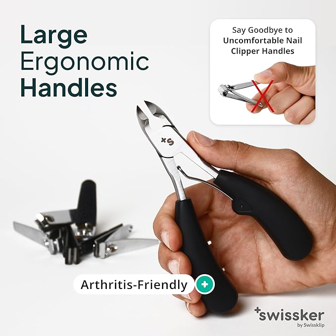 Swissklip Toenail Clippers I Heavy Duty Toe Nail Clippers I Toenail Clippers for Thick Nails I Toenail Scissors I Heavy Duty Nail Clippers for Thick Nails (Pack of 2)