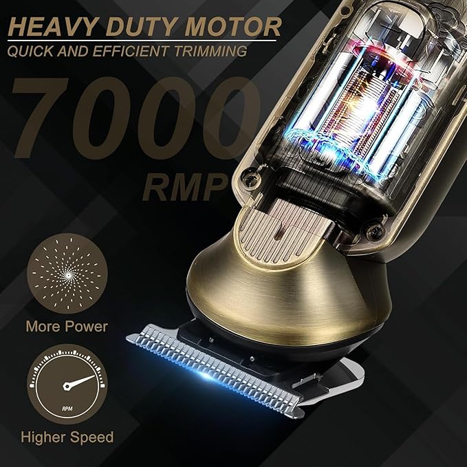 Professional Hair Clipper for Men Hair Cutting Kit Men's Beard Trimmer Hair Trimmer Shaver Cordless Barber Clippers and Trimmers Set Bronze
