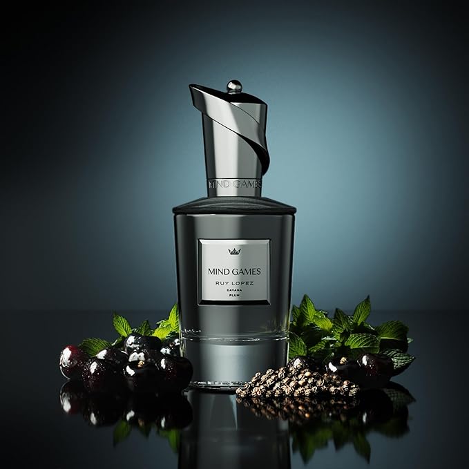 MIND GAMES Ruy Lopez - Luxury Perfume with Notes of Black Tea, Rose, Patchouli & Leather - Elegant Extrait de Parfum for Women & Men - Woody & Green Perfume - 100 mL/3.4 oz