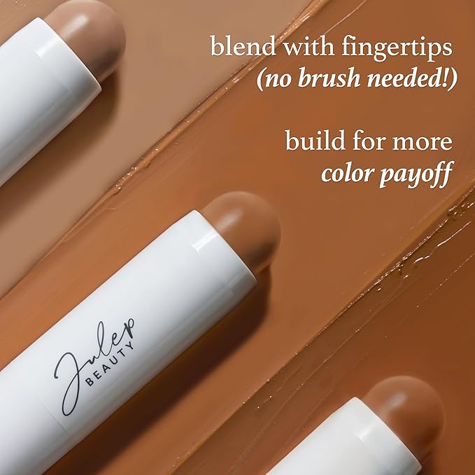 Julep Skip the Brush Cream to Powder Bronzer & Contour Stick - Cool Taupe Fair to Light skin tones - Long Lasting Blendable and Buildable Color -Multi-Use 2-in-1 Blush and Lip Makeup Stick