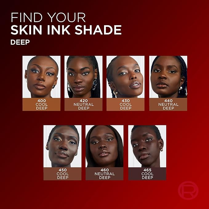 L'Oreal Paris Infallible Skin Ink 2-in-1 Foundation Concealer Hybrid Face Makeup, up to 48HR Transfer-Resistant with Buildable Light to Full Coverage, 450 Rich Cool