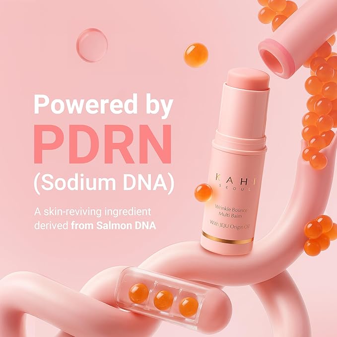 KAHI Wrinkle Bounce Multi Balm - DUO EDITION | All-in-One Hydrating Balm Eye Cream Make Up Base & Moisture Stick | Daily Moisturizer Stick with Salmon-derived sodium DNA (0.32 oz - Pack of 2)