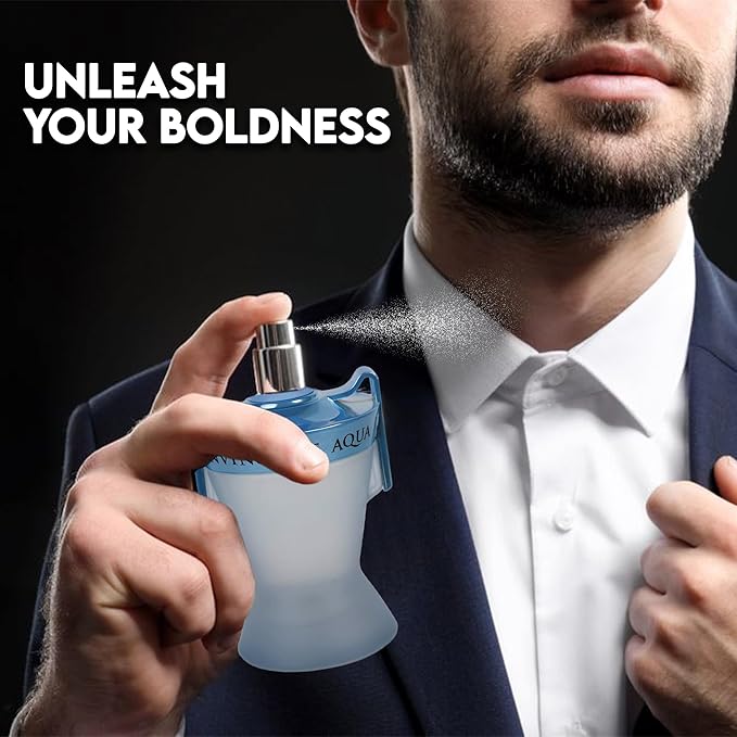 2PCS Valentine Milano/Invincible Aqua Eau De Toilette for Men-Fresh,Romantic Scent Perfume for Men 3.4 Fl Oz Each Mens Cologne For All Skin Daily Used