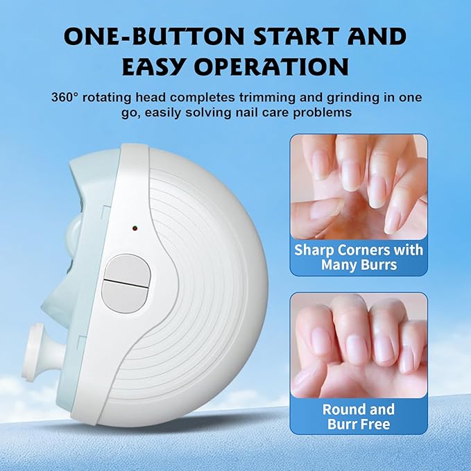 Electric Nail Clippers,3 Speeds Strong Power Automatic Nails Trimmer,2 in 1 Automatic Nail Trimmer with Polisher,Light,Clip Storage,Rechargeable Toenail Clippers for Adults Seniors