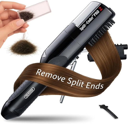 Split-Ender Pro 2 - Original Professional Beauty Tool - Cordless Split End Hair Trimmer for Damaged, Dry, Brittle, Frizzy, Curly or Straight Hair (Black)