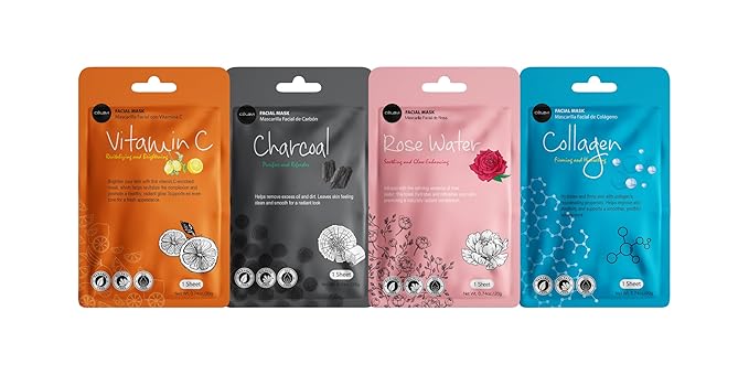 celavi Face Mask Set Korean Beauty Essence Facial Paper Sheet Mask Korea Skin Care Moisturizing 12 New flavors K-Beauty Skincare 12 masks in a pack Made in Korea