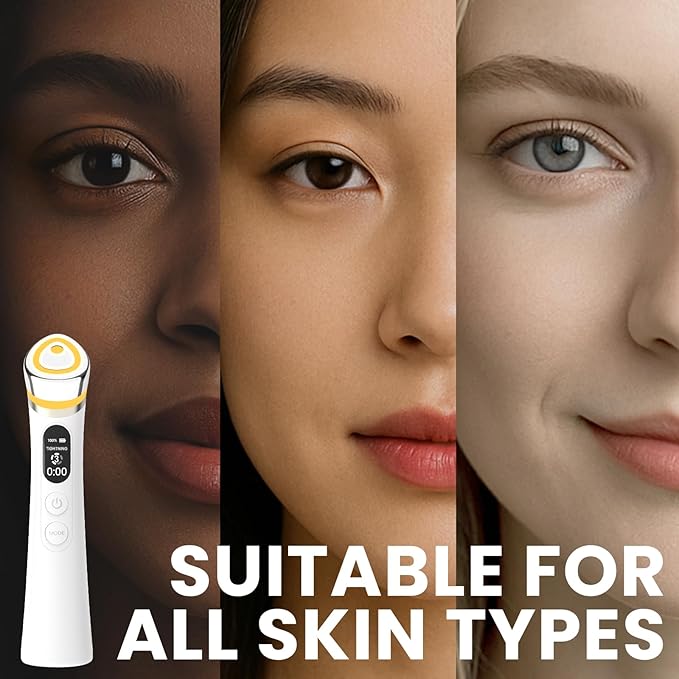 Face Lift Device – 8 in 1 Skin Tightening and Lifting, LED Light Therapy for Wrinkles, Korean Skin Care, Spa-Grade Facial Massager Lifting & Firming Beauty Massager (White)