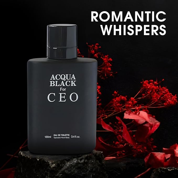 2PCS Valentine Milano/Acqua Black CEO Eau De Toilette for Men-Fresh,Romantic Scent Perfume for Men 3.4 Fl Oz Each Mens Cologne For All Skin Daily Used