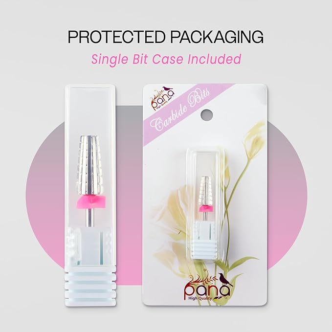 PANA 3/32" Shank 5-in-1 Nail Carbide Bit - (Triple Coarse - 3X Coarse Grit, Silver) - Two Way Rotate use for Both Left and Right Handed Fast remove Acrylic or Hard Gel Machine