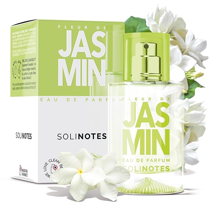 Solinotes Jasmine Flower Perfume for Women & Men, 1.7 Fl Oz/ 50 ML Eau De Parfum, Delicate Floral and Soothing Scent with Premium Ingredients - Clean Perfume, Cruelty Free, Vegan, Made in France