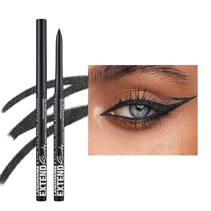 Black Eyeliner Black Pencil Eyeliner Waterproof Retractable black Gel eyeliner Long Lasting Smudge-proof Hypoallergenic #12