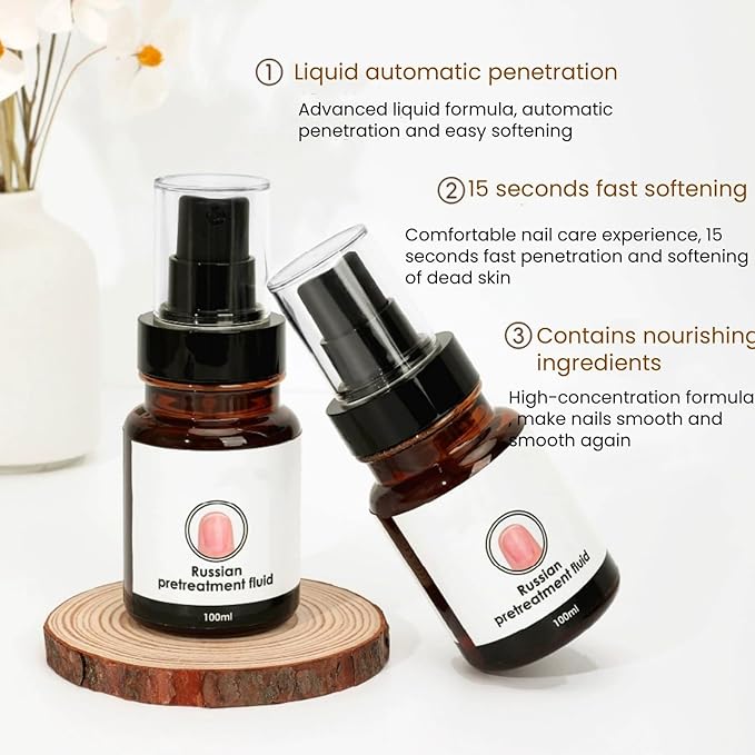 Nail & Cuticle Softener Spray - 100ml Fast-Acting Russian Pre-Treatment Liquid, Nail Polish Pre-Liquid, Softens Thick Toenails & Dead Skin, Hydrating Hyaluronic Acid Formula