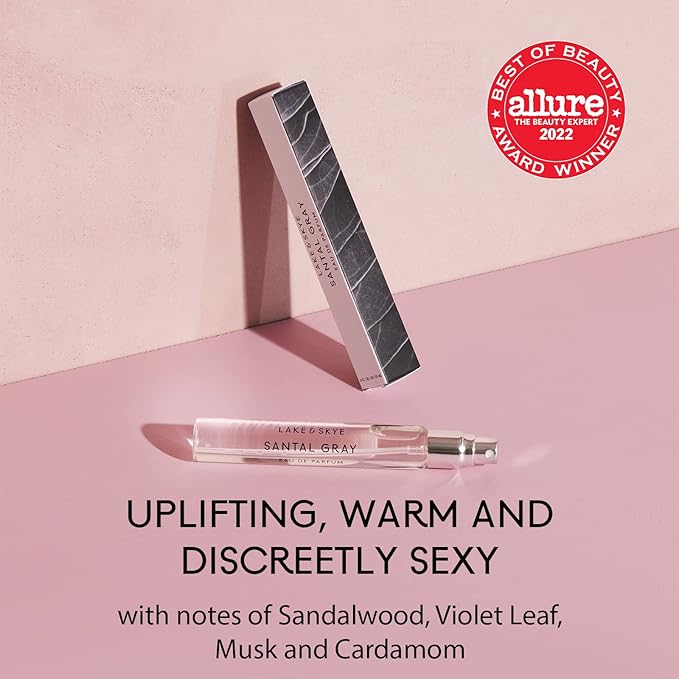 Lake & Skye Santal Gray Eau de Parfum, Long Lasting Fragrance, 0.5 fl oz (15 ml) - Woody Scent
