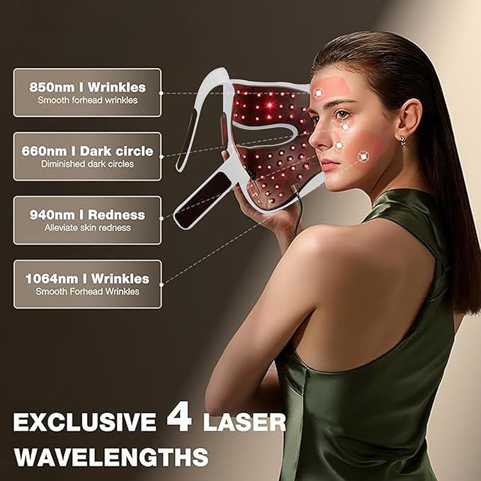 JOVS 4D Laser Light Therapy Mask, White