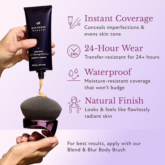 Westmore Beauty Body Coverage Perfector 7 Oz/ 207 ml (Deep Radiance) - Waterproof Leg And Body Makeup For Tattoo Cover Up And More - The Best Tattoo Cover Up Leg Makeup