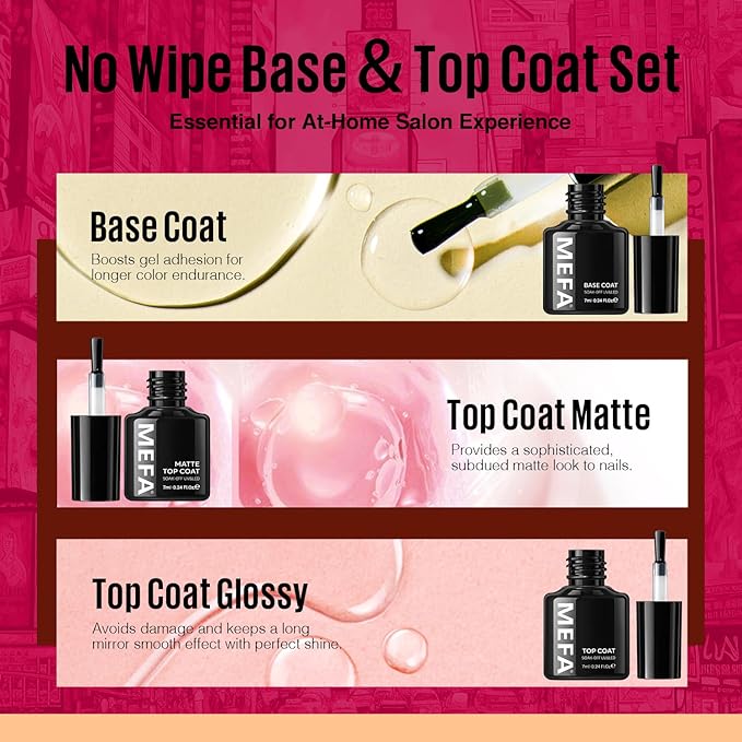 MEFA Fall Gel Nail Polish Set, 32 Colors Burgundy Red Gel Polish Set Champagne Gold Glitter Nail Polish Soak Off Dark Red Purple Shimmer Nude Brown Gel Nail Gifts for Women Girl DIY Salon