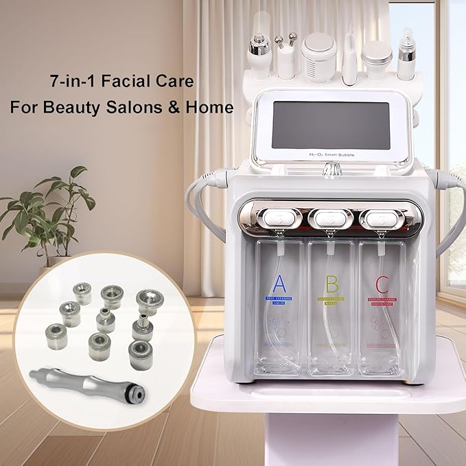 Hydrogen Oxygen Facial Machine 7 In One Diamond Microdermabrasion Machine, Facial Hydrodermabrasion Device For Home Beauty Salon