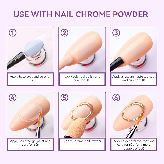 Makartt 3D Nail Art Gel: 2PCS Clear 3D Nail Gel Sculpting Gels for Nails Art, Mixable with Chrome Powder and Polish, No Wipe UV Gels for Sculpting and Carving, for Home & Salon DIY