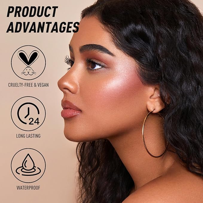 Highlighter Makeup Palette Shimmer Face Body Illuminator Glitter Highlighter Makeup Kit Long Lasting Highly Pigmented Highlighters Makeup Palette #2 Blossom Pink