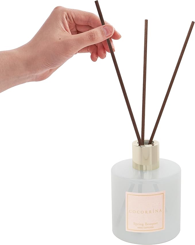 Cocorrína Reed Diffuser Sets- Spring Bouquet Scented Diffuser with Sticks Home Fragrance Reed Diffuser for Bathroom Shelf Decor