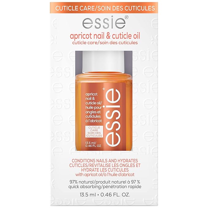 essie Nail Care, 8-Free Vegan, Apricot Nail and Cuticle Oil, softened and nourished cuticles, 0.46 fl oz