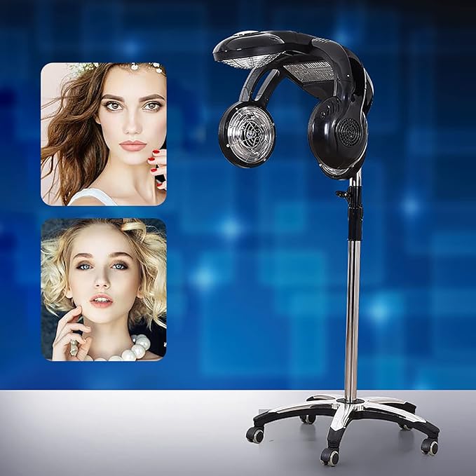 Hair Dryer, Multifunctional Salon Hair Dryer, Freestanding Hair Salon Steamer Hair Color Processor, 1.4KW 110V, Black