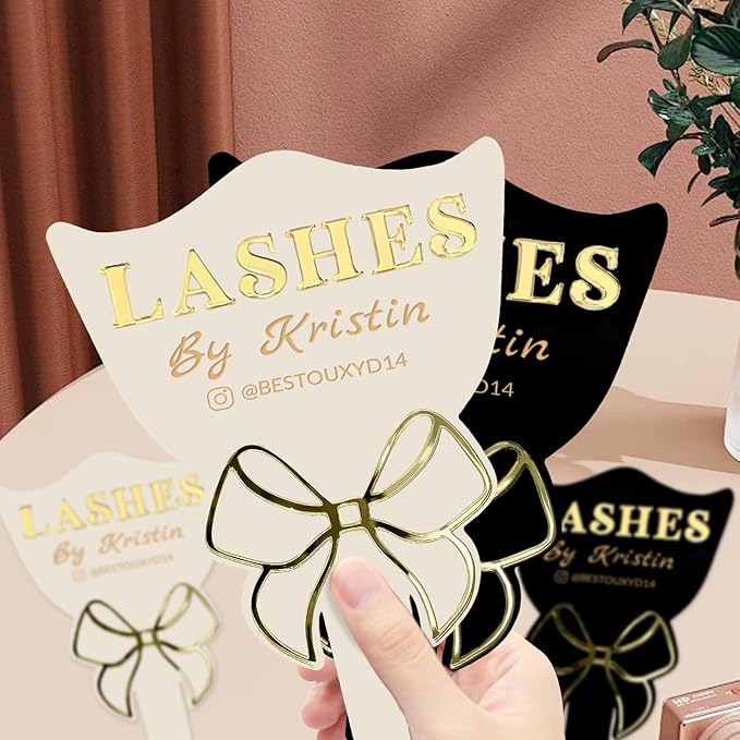 Personalized Lash Mirror Custom Eyelash Photo Prop Personalised Acrylic Handheld Lash Mirror with Name Gift for Beauty Girls Technician (Color011)