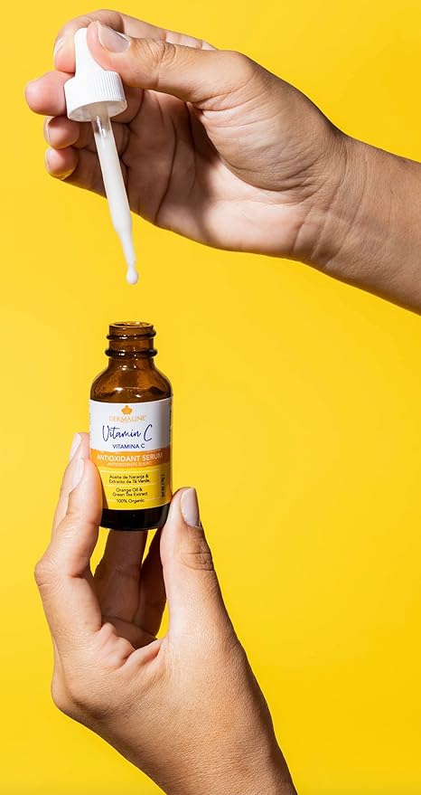 Dermaline Vitamin C Serum for Face with Hyaluronic Acid and Jojoba Oil, Hydrating, Brightening, and Deep Moisturizing Age Control to Diminish Fine Lines and Wrinkles