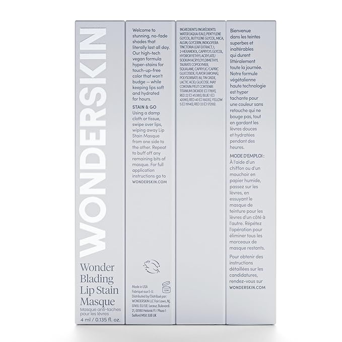 Wonderskin Wonder Blading All Day Lip Stain Peel Off Masque - Long Lasting, Waterproof and Transfer Proof Pink Lip Tint, Matte Finish Peel Off Makeup (Charming Masque)