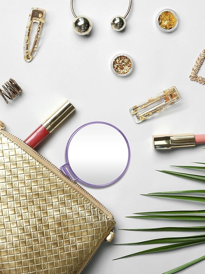 Qislee Compact Mirror Bulk, Pocket Small Mini Folding Mirrors for Purse, 36 Packs (6 Colors)