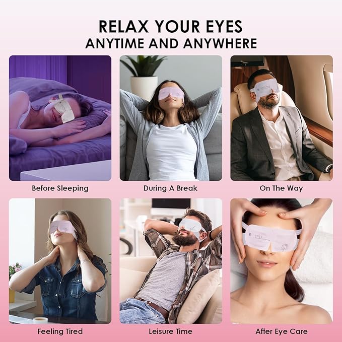 Ditoi Steam Eye Mask, Heated Eye Mask for Sleep,Warm Compress with Hyaluronic Acid,Moist Heat for Dry Eye Relief,Spa,Stye Eye Treatment,Travel Essentials & Relaxation Gifts,Rose 10 Packs