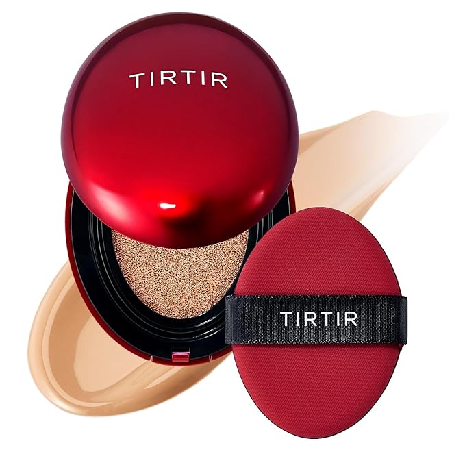 [*Mini Size*] TIRTIR Mask Fit Red Cushion Foundation | Full coverage, Weightless, Skin fit, Satin Glow Finish, Korean Makeup, beauty, Tattoo cover up, Buildable (#27C Cool Beige, 0.15 Fl Oz)