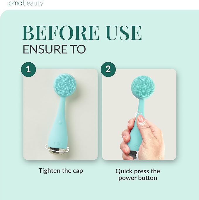 PMD Beauty: Electric Facial Cleansing Brush - Smart Facial Device with Silicone Brush & Anti-Aging Massager, Teal