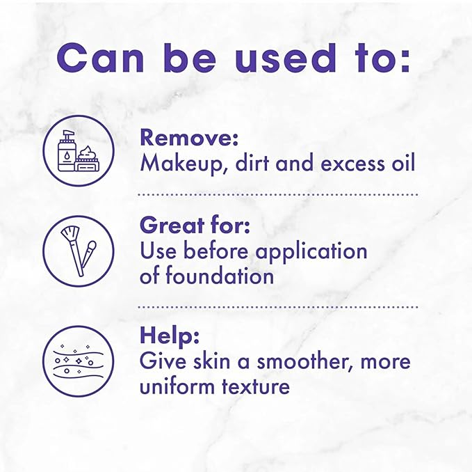 Buf-Puf Facial Sponge, Dermatologist Developed, Removes Deep Down Dirt & Makeup That Causes Breakouts and Blackheads, Reusable, Exfoliating, White, 5 Count