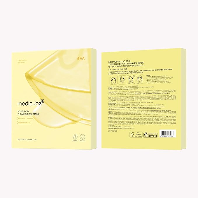 medicube Jelly Gel Mask with Brightening Kojic Acid Turmeric | Overnight Face Mask for Glass Glow Skin | Elasticity, Hydrating, Firming and Radiance Boosting | Korean Skincare, 28g x 4ea