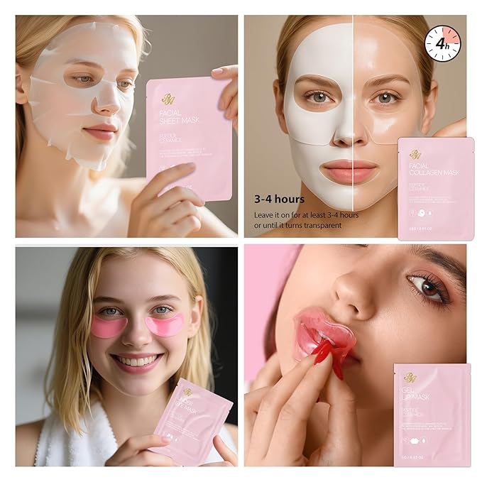 Rose Facial Skin Care Set, 33 Pcs Bath & Body Spa Basket for Women, Beauty Care Kit, Sheet Mask, Makeup Bag, Face Serum, Bath Bomb, Perfume, Christmas, Mother Day, Valentine's, Birthday, Baby Shower