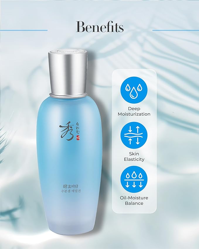 Sooryehan Hyobidam Water-Spring Emulsion (130ml/4.4fl oz) - Lightweight Moisturizer for Elasticity, Hydrating Lotion. Premium Korean Skin Care. Fermented Ginseng, Hyaluronic Acid,