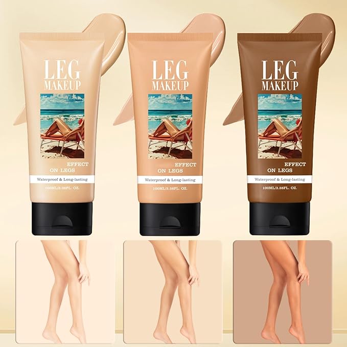 Legs Makeup Waterproof with Brush,No Transfer Body Concealer,Tattoo Cover Up Makeup Waterproof,Long Last Body Foundation for All Skin Tones,100ML (Bronze)