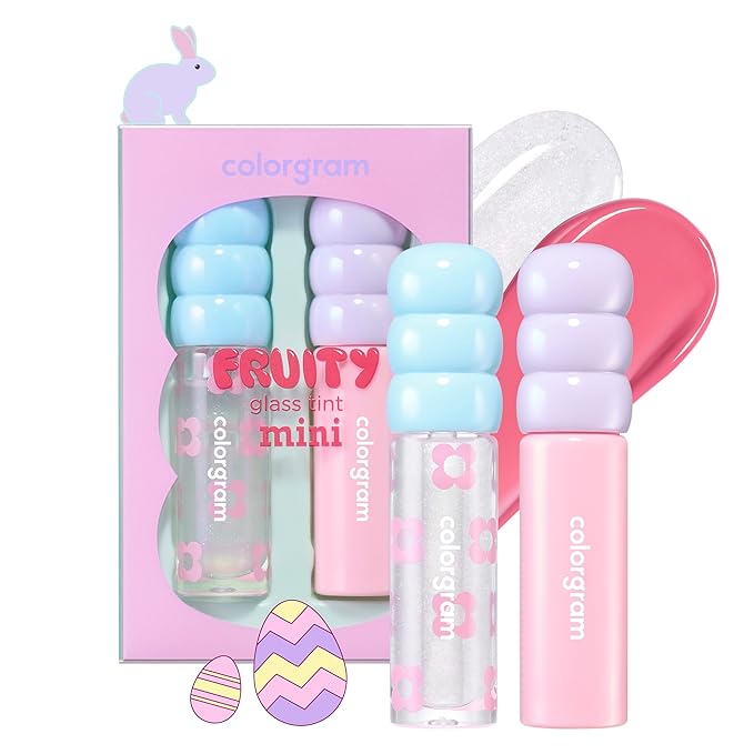 COLORGRAM FRUITY GLASS TINT MINI SET 03 COOL BEST SET | Moisturizing & Long Lasting Korean Lip Stain Tint | Stocking Stuffer, Gifts for Women and Teen Girls