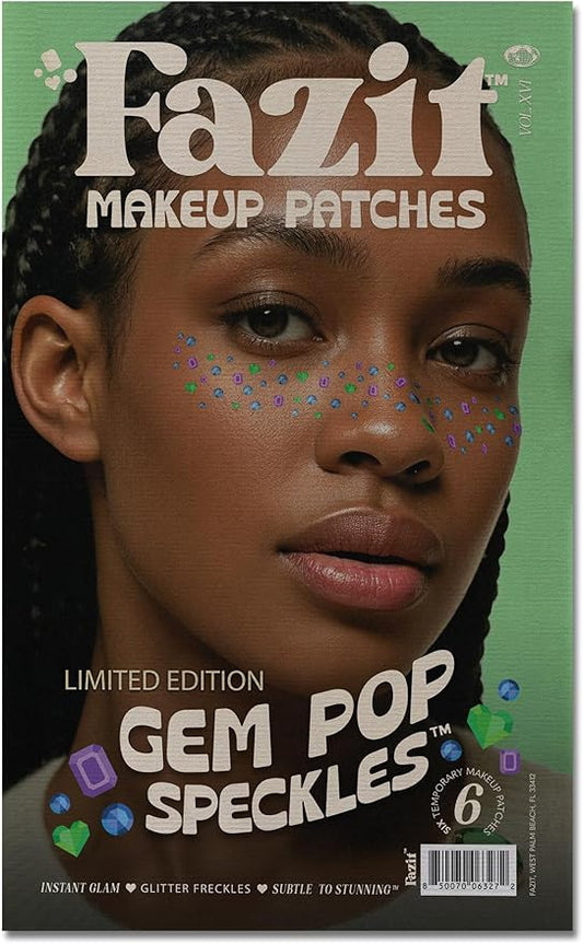 Fazit Makeup Patches - Gem Speckles - Glow Up Make-Up Patches - Cute Glitter Makeup Accessories for Women - Cosmetic Glitter for Face