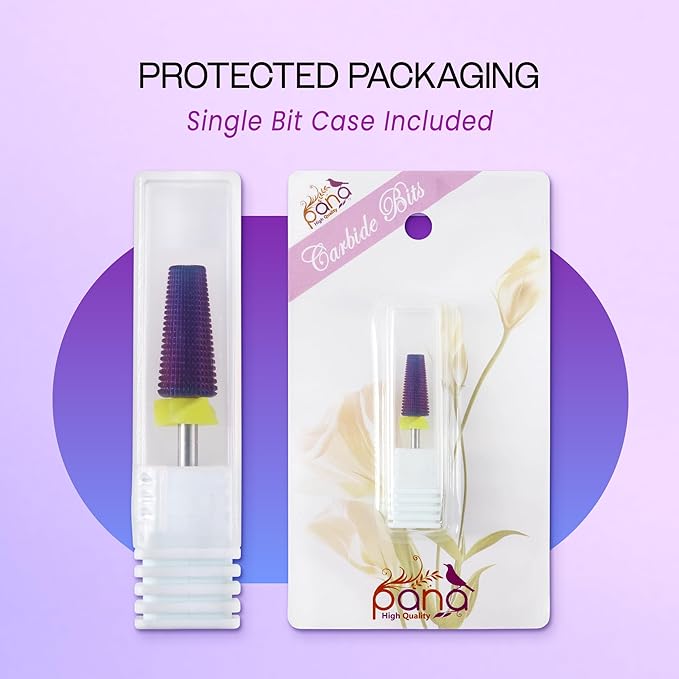 PANA 3/32" Shank 5-in-1 Nail Carbide Bit - (Triple Coarse - Extra Fine Grit, Purple) - Two Way Rotate use for Both Left and Right Handed Fast Remove Acrylic or Hard Gel Machine