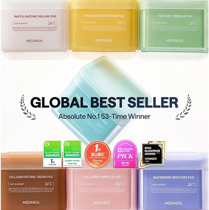 MEDIHEAL Teatree Trouble Pad - Square Cotton Facial Toner Pads with Tea Tree & Lactobacillus - Soothing to Calm Sensitive & Acne Prone Skin- Vegan Face Gauze 100