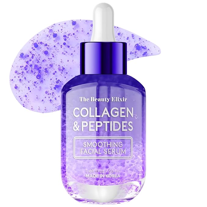 Collagen & Peptides Serum For Face - Dermatologist Tested, Anti-Aging, Hydrating & Repairing Treatment for Fine Lines & Wrinkles - Clean Beauty, Cruelty-Free Korean Skincare - 1.69oz