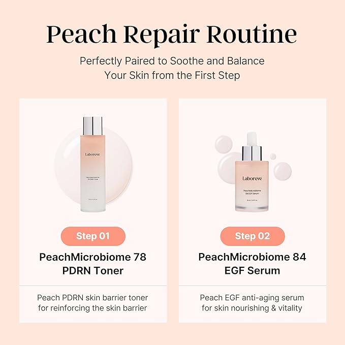PeachMicrobiome 78 PDRN Toner | Vegan Peach PDRN Skin Barrier Toner | Niacinamide, Panthenol, Allantoin | Barrier Repair, Radiance & Soothing Care, Rebalancing Skin | Korean Skin Care