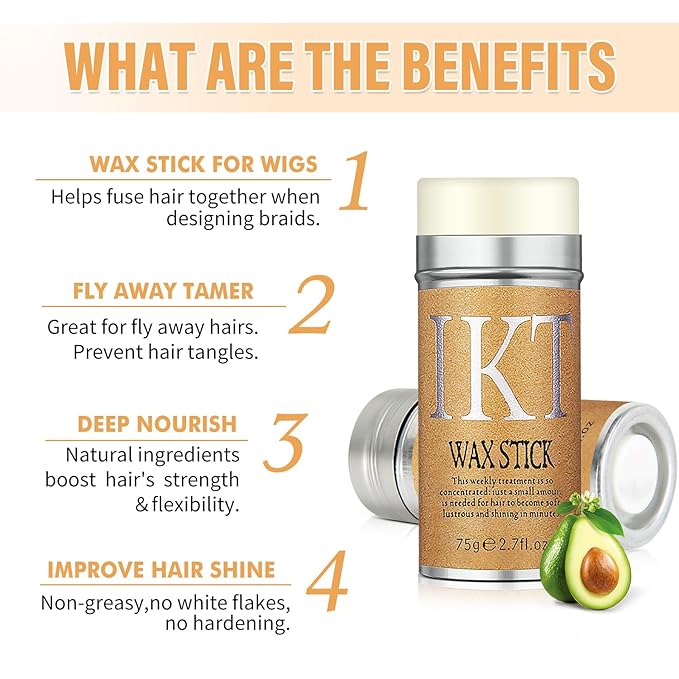 SUOFEIYA 6PCS Hair Finishing Stick Hair Wax Stick and Comb Refreshing and Not Greasy