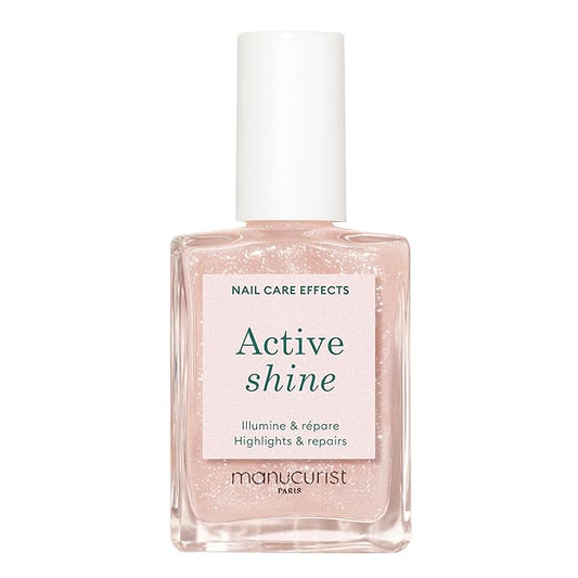 Manucurist Active Shine Illuminating & Care Nail Polish - Nail Concealer - No Lamp - Ultra-Shiny 2 in 1 Nude Gel Polish: Nail Strengthener and Growth, Highlighter & Care - Damaged Nails Repair