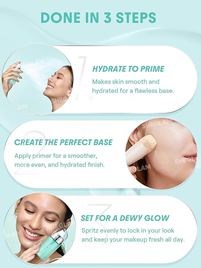 SHEGLAM Good Grip Hydrating Prime & Set Spray Oil Control Moisturizing Primer Smooth Fine Lines Oil And Silicone-Free Face Primer