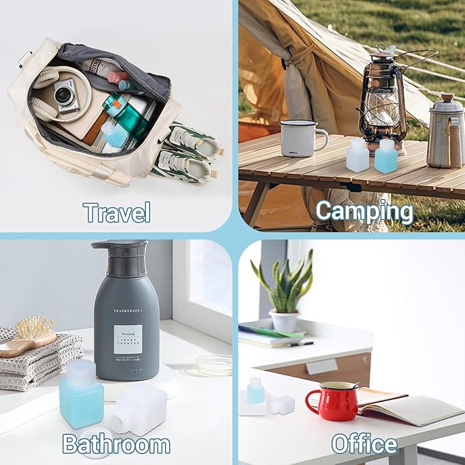 1.4oz/40ml Leak Proof Plastic Bottles with Caps for Liquids Sample, Reusable Small Bottles Containers for Travel, Camping and Hiking (Translucent, 10 Pcs)