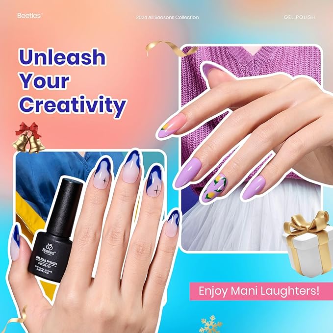 Beetles Gel Nail Polish Set, 23pcs Gel Polish Kit, 20 Colors Pink Green Blue Uv Gel Polish with Base Top Coat, All Season Manicure Tools for Beginners Nail Art Home Gift for Women