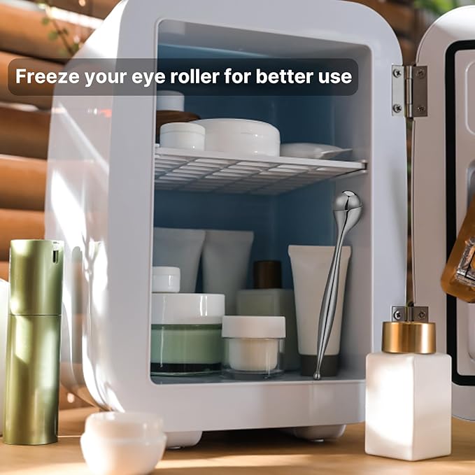 Eye Roller, Facial Roller Massager - Reduces Puffiness, Dark Circles, Cooling Therapy for Tired Eyes (with Applicator)